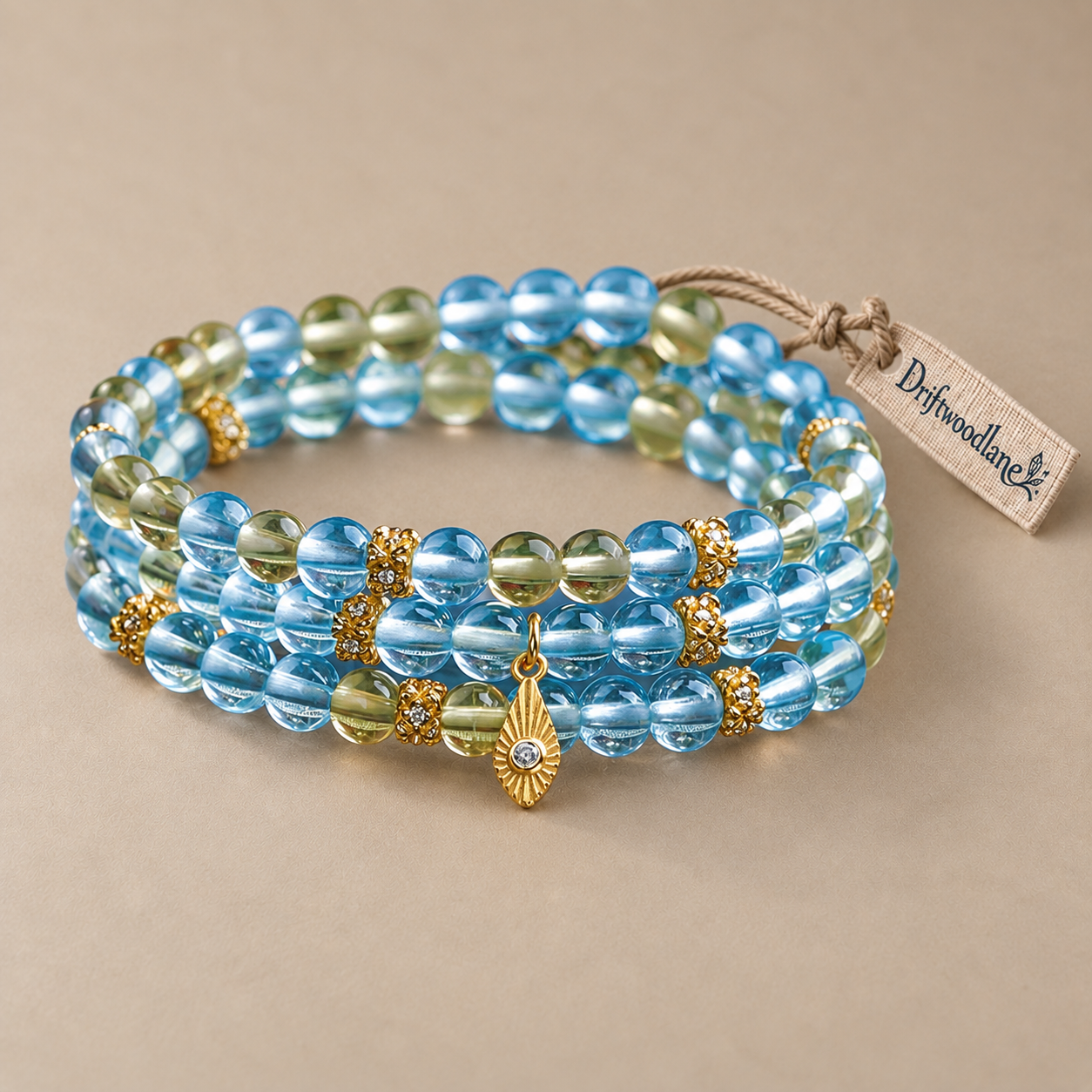 High-Ice Aquamarine & Citrine Vintage Bracelet