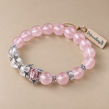 Starlit Rose Quartz & Clear Crystal Bracelet
