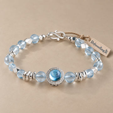 Aquamarine & Silver Topaz Fragment Bracelet