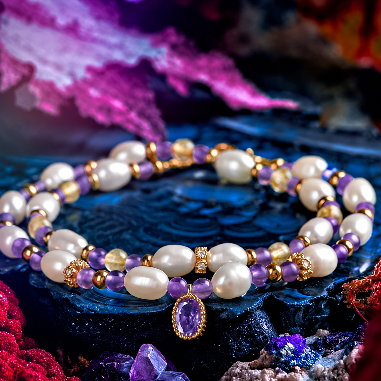 Stronglight Rice-Shaped Freshwater Pearl Bracelet