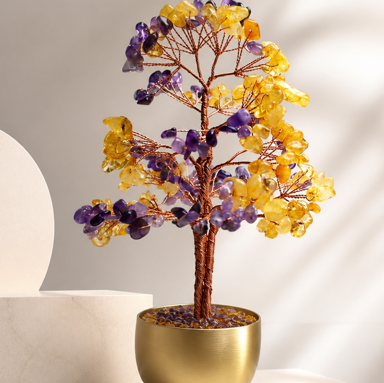 Golden Citrine Fortune Jar Tree
