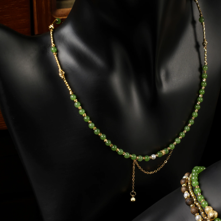 Ulan-Ude Apple Green Necklaces