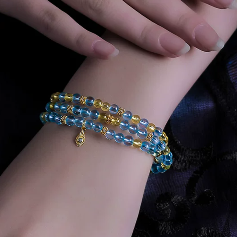High-Ice Aquamarine & Citrine Vintage Bracelet