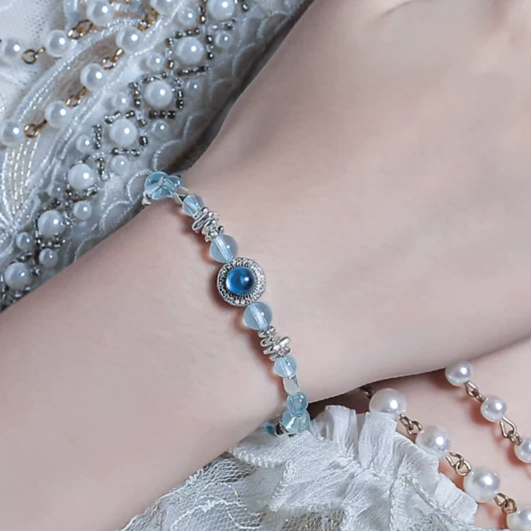 Aquamarine & Silver Topaz Fragment Bracelet