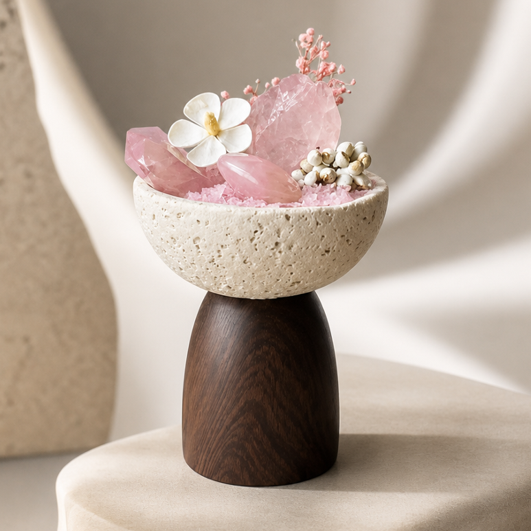 Rose Quartz Crystal Accent