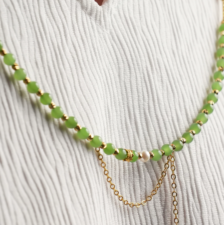 Ulan-Ude Apple Green Necklaces