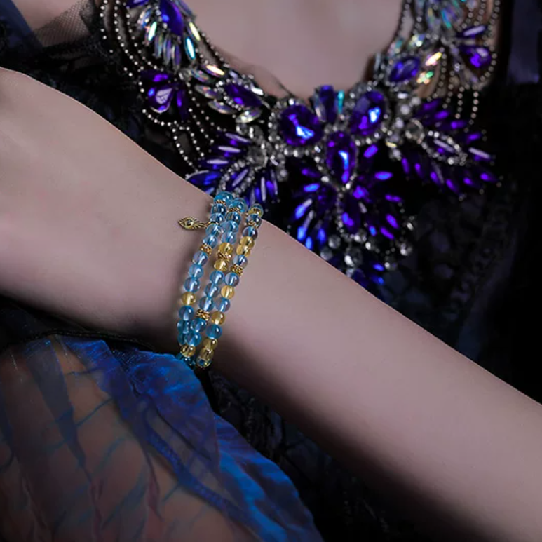 High-Ice Aquamarine & Citrine Vintage Bracelet