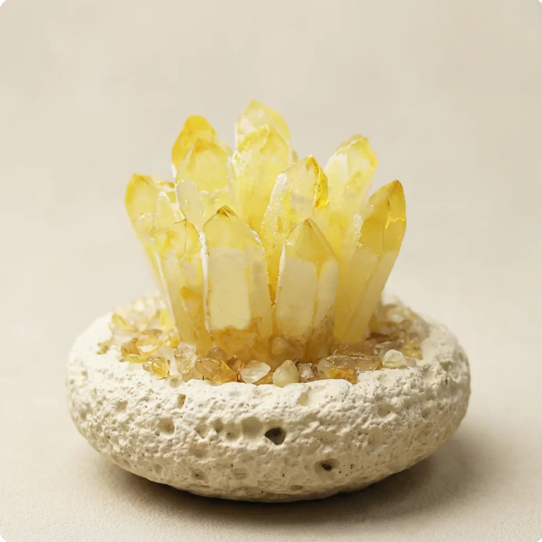 Golden Citrine Crystal Cluster