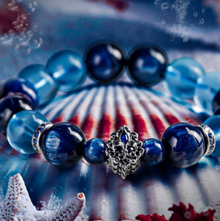 Aquamarine & Kyanite Vintage Accent Bracelet