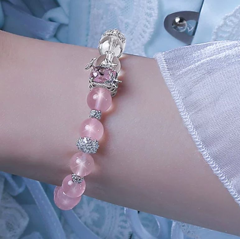 Starlit Rose Quartz & Clear Crystal Bracelet