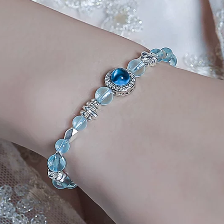 Aquamarine & Silver Topaz Fragment Bracelet